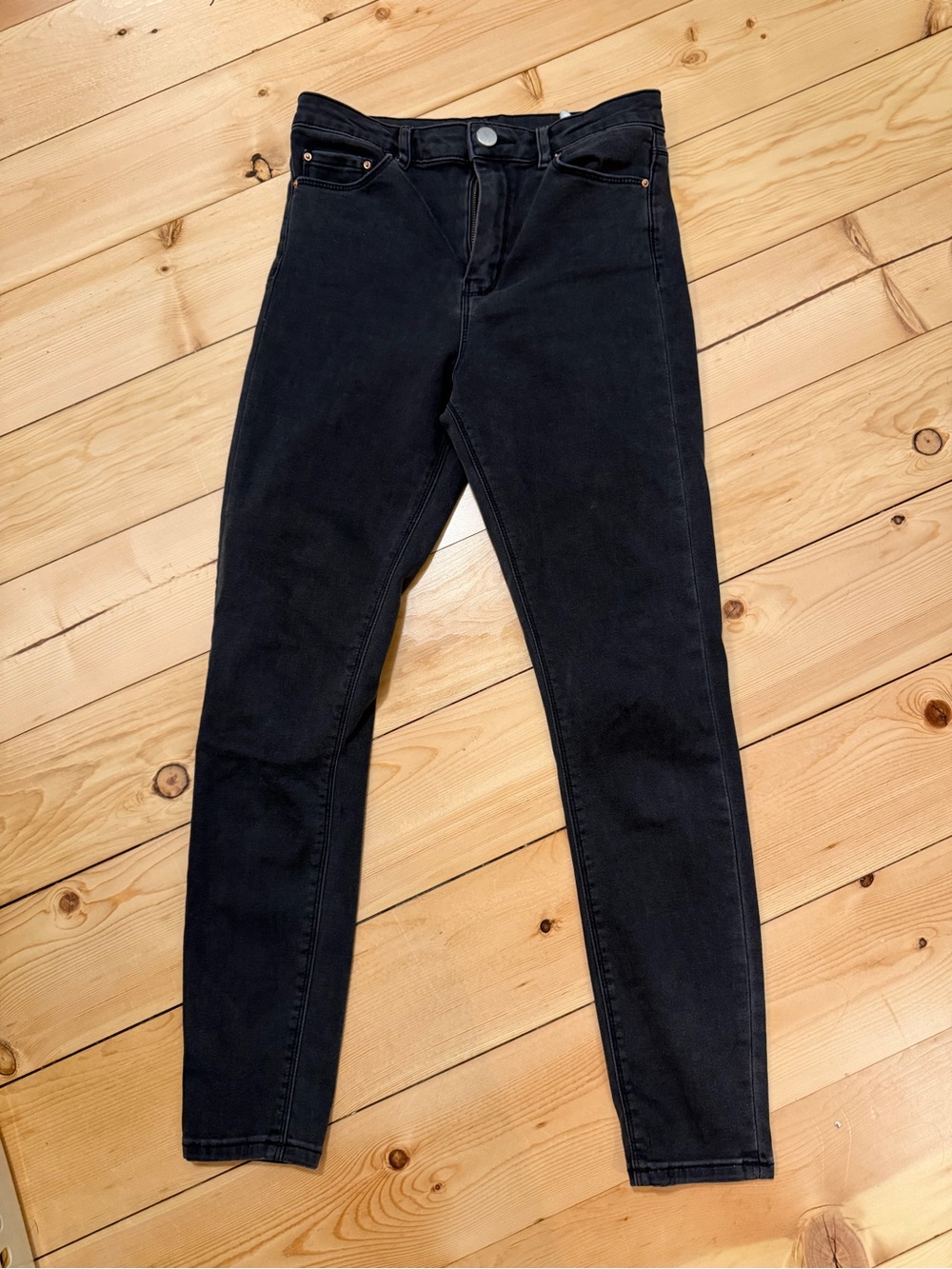 ASOS Denim Black High Waisted Skinny Jeans Size 28/32 Women